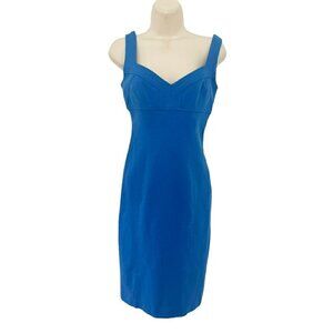 DVF Diane Von Furstenberg Woman's Sz 2 Blue Bodycon Heron Sleeveless Dress USA